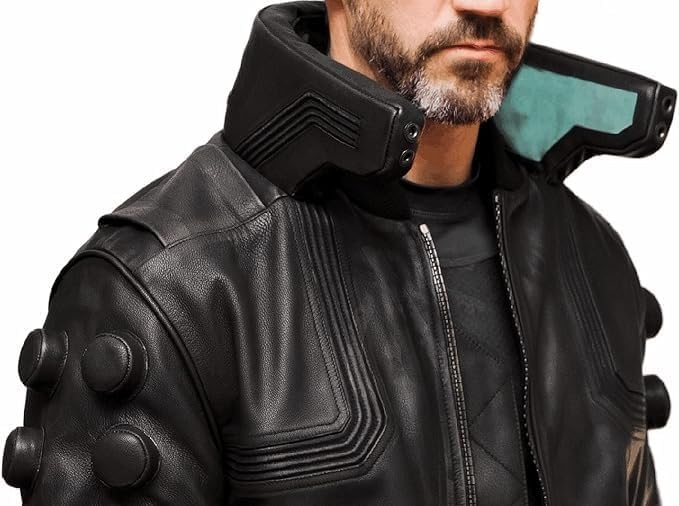 Men's Original Cyborg Samurai Pitch Black Cosplay Punk Bomber Jacket for Men - Cyber Cosplay Men's Jacket