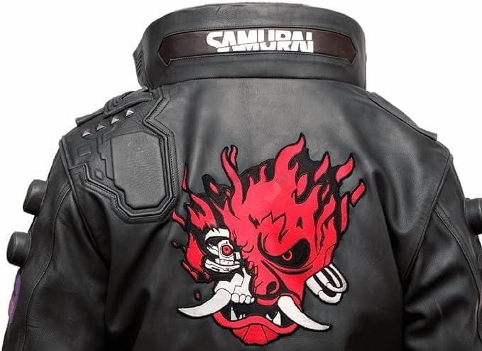 Men's Original Cyborg Samurai Pitch Black Cosplay Punk Bomber Jacket for Men - Cyber Cosplay Men's Jacket